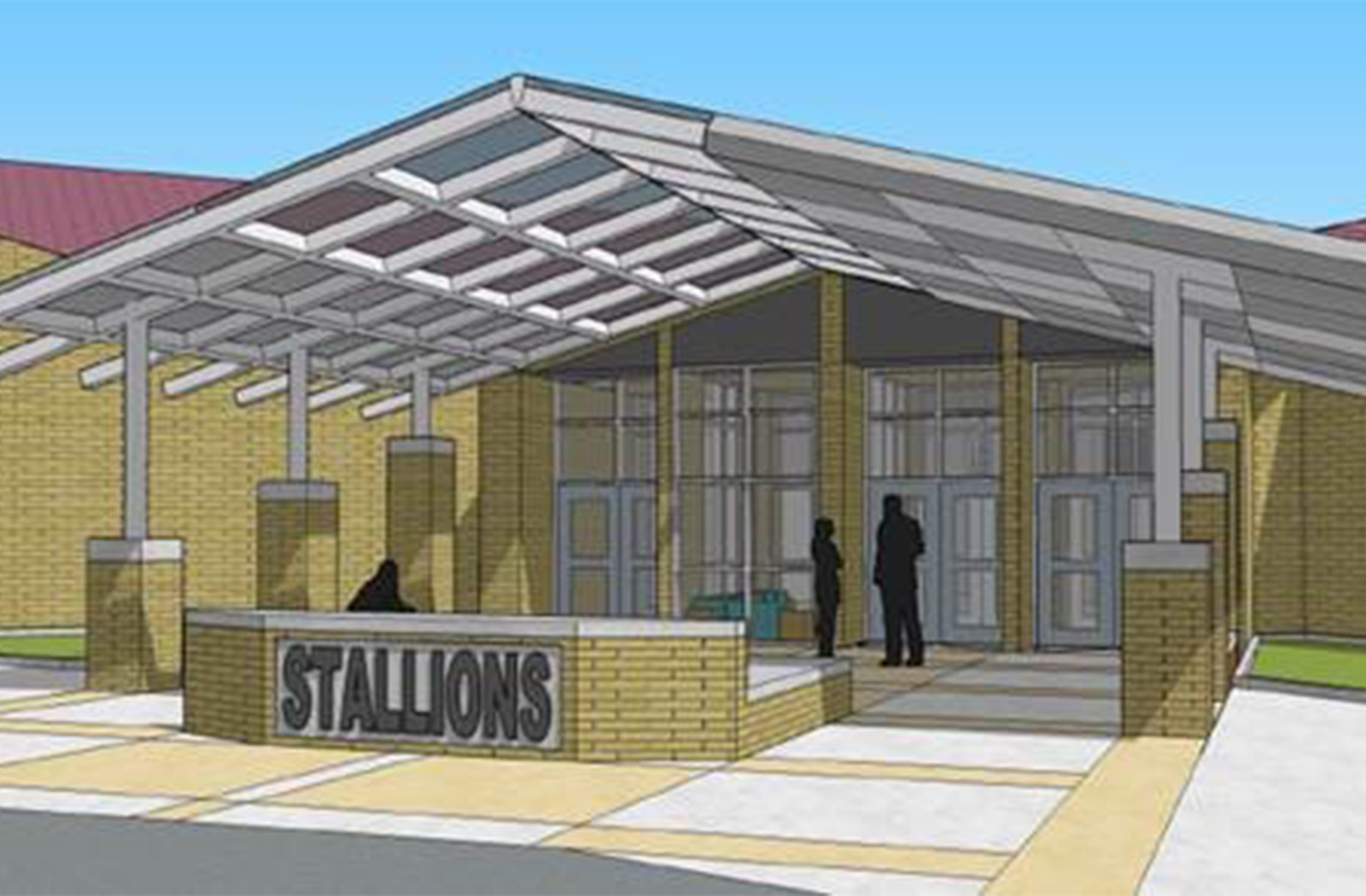 Stratford Middle School-60454d-x-Entrance Canopy-Education